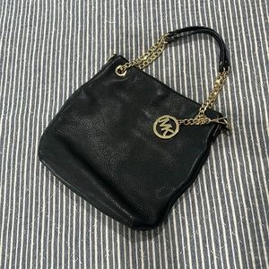Black leather Michael Kors shoulder bag